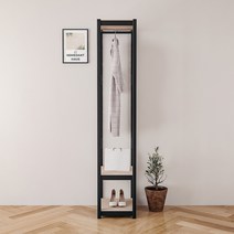 홈던트 하우스 시스템 드레스룸 3단 1행거 400 x 500 x 2100 mm, 블랙