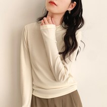 안다로미 여성용 샤이닝 베이직 긴팔 티셔츠