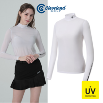 [클리브랜드골프] UV차단 냉감 소매 레터링 여성 언더레이어골프이너웨어_CGWIT222050WH