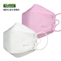 네퓨어 프리미엄 KF94 대형 황사 미세먼지 끈조절 컬러 마스크, 프리미엄 KF94 흰색+분홍색 30매씩