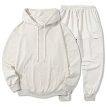 일루소 소프트 특양면 후드티 카고 조거 트레이닝복 상하의 세트