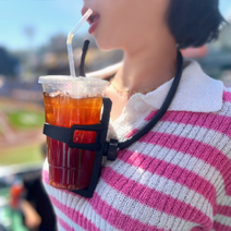 컵목걸이 컵홀더 컵거치대, 블랙