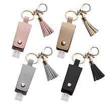 여행 병 리필 병 [30ml 4 개 세트] 알코올 소독 젤 휴대용 소분 용기 핸드 젤 홀더 휴대용 샴푸 병 여행 병 열쇠 고리 부착 태셀 포함 휴대 편리 리필 튜브 용기 투명 누출 방지 경량 출장 용 여행용 +그레이 +베이지 +블랙)
