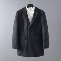 남자재킷 비즈니스 패션 슬림 슈트 칼라 미디엄 프린트 모직 코트 남성 청소년 편안한