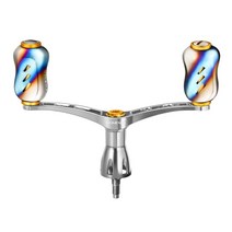 릴낚시세트 낚시릴 스피닝릴 낚시용품 Gomexus 스피닝 릴 핸들 에깅 낚시 98mm 시마노 스텔라 스트라딕 FL 다이와 19 20 에메랄다스 LT Certate 더블 핸들, 시마노형, 실버 골드