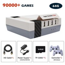 레트로 미니 게임 콘솔 슈퍼 X NES 내장 90000 휴대용 비디오 플레이어 PSP/PS1/SNES/NES/N64 50 에뮬레이, 04 미국, 02 NES-64G-White-2