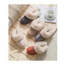 겨울 플랫 폭신한 스웨이드 털슬리퍼 블로퍼