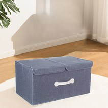 하스몰 더블커버 대용량 의류 공간정리 폴딩수납 리빙박스, 그레이, 1개