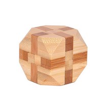 SanBeans 대나무 Kong Ming 잠금 장치 장난감 고전적인 IQ 3D 나무 연동 Burr 퍼즐 성인을위한 두뇌 티저 게임 어린이 (F), 목재