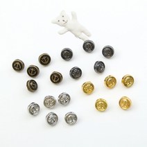 짱패브릭 인형옷부자재)(5개) 5mm 미니마린단추, 골드