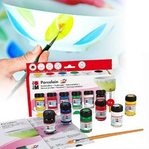 마라부 도자기 세라믹물감 포셀린 6색+붓 스타터세트+PD232599EA, PND 본상품선택