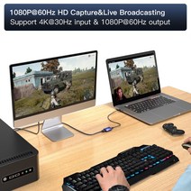 영상 편집기 컨트롤러 USB 비디오 캡처 카드 UVC 1080p @ 60Hz HDMI 그래브 PS4 게임 DVD 캠코더 카메라 녹화 라이브 스트리밍 오디오 UAC, Blue, 1개