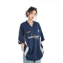 축구 반팔 유니폼 블록코어 오버핏 넥 티셔츠 저지