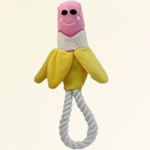 강아지 장난감 치실 인형 덴탈 애견 토이 터그 놀이, 바나나실타래장난감
