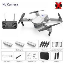 촬영드론KBDFA 높이 고정 카메라가 있는 접이식 쿼드콥터 RC 드론 헬리콥터 4K HD WiFi FPV 1080P E88, 06 grey-No Camera-3B
