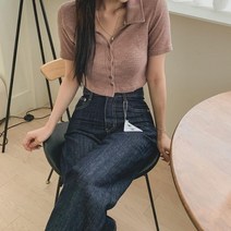 [다잇템] 여자 SS 크로쉐 면원단 와이드핏 청바지