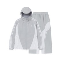 널디 커브드 블락 윈드브레이커 세트 라이트그레이