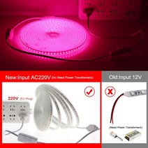 가정용 상추재배기 식물재배기 채소풀스펙트럼 LED 식물 육성 스트립 수경 재배 램프 AC220V 2835 꽃, 02 2M