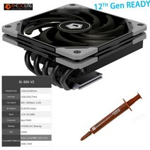 ID-냉각 IS-50X 로우 프로파일 CPU 라디에이터 LGA1700 1200 115x AM4 AM5 5 Heatpipe 블랙 12cm 팬 냉각 55mm 높이 A4 케이스, 02 IS-50X TF4