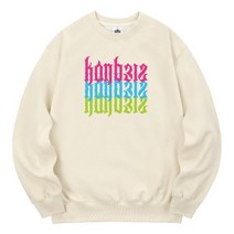 KAN6312 KMC0047 칸레터링교차 기모 맨투맨 - 크림