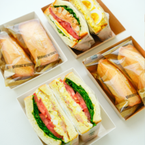 [당일발송] 정담 종이 샌드위치 용기 + PET 뚜껑 50개입, 크래프트, 50개입(용기+포크세트)