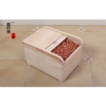 해외 원목쌀통 나무쌀통 사부님 나무 오동 나무 통 쌀의 신선도 유지 물질이 오동 나무식 원목일 쌀 저장 10kg 방충용 캐리어다-165752, 옵션07