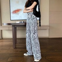 긴바지 세미 여성바지 일자 면 빅사이즈 배기바지