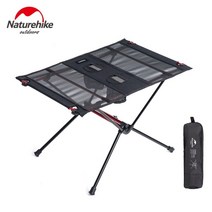차박필수품 차박용품 Naturehike 초경량 접이식 테이블 알루미늄 합금 접이식 캠핑 테이블 휴대용 롤업 야외 피크닉 테이블 낚시 데스크 야외테이블 간편테이블 휴대용, 검정