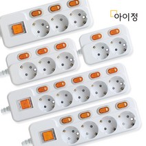 아이정 국산 개별 절전 멀티탭 2구 3구 4구 5구 6구, 개별4구 과부하, 1.5M