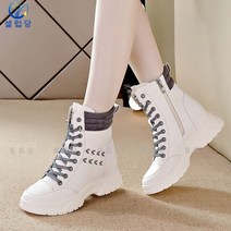 셀럽당 워커 여 가을 겨울 통굽 하이탑 기모 속가보시 앵클부츠