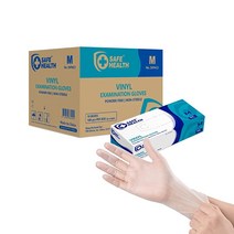 Safe Health 비닐 검사 일회용 장갑 라텍스 프리 파우더 투명 100개 상자 스몰 3.5mil 의료 등급 간호 사무실 주방 애완 동물 관리 청소 집안일, Clear 1 Case of 1000 Pcs-mediu