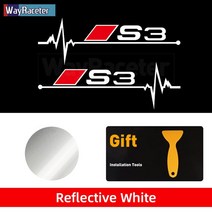 차량용스티커 2Pcs 반사 자동차 창 스티커 데칼 Audi A1 A3 A4 A5 A6 A7 S3 S4 S5 S6 S7 Q3 Q5 Q7 TT 액세, 07 For S3