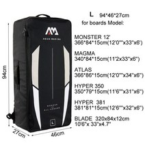 90L 100L 아쿠아 마리나 96*39*24CM 지퍼 배낭 숄더 백 SUP 서핑 보드 액세서리 야외 스토리지 캐리, L