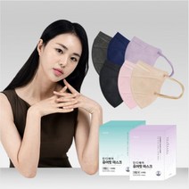 인디에어 유어핏 새부리형 컬러마스크 [6컬러], 네이비, 100매
