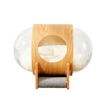 고양이 우주 캡슐 하우스 숨숨집 반려묘 침대 원목, A