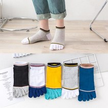 마라톤양말 발까락양말 다섯 손가락 양말 남자 보트 면화 봄 여름 스트라이프 5 발가락 캐주얼 스포츠 짧은 튜브