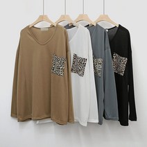 빅사이즈사랑해요 K337L308 호피포켓긴팔티셔츠 NO