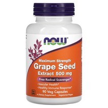 나우푸드 맥시멈 포도씨 추출물 Grape Seed Extract 500mg 90베지 캡슐, 90캡슐