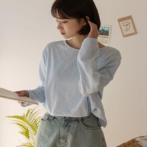 엘리시아 벨로 긴팔 스트링 티셔츠 빅사이즈 여성의류