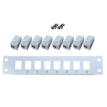 패치 패널 8 포트 CAT5e 1 지원 1U 네트워크 UTP cat5e D5QC 용 19 인치 월 마운트 또는 랙 펀치 다운 블록, [02] White