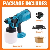 농약 분무기 H LP 전기 스프레이 건 800ML 무선 페인트 DIY 가정용 자동차 가구 스틸 코팅 에어 브러시 마키타 18 배터리, CHINA_One big battery | 미국 플러그