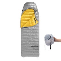 네이처하이크 초경량 구스 다운 페더 침낭 사계절 베이스 침낭 압축팩 슬리핑 기어 커플 사이즈, CW400 블랙 L