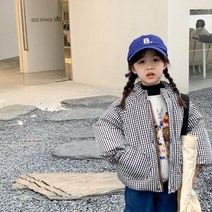 유아동 키즈 잔체크 덕다운 숏 패딩 (80cm-140cm) 겨울 유아복 아동복 주니어복