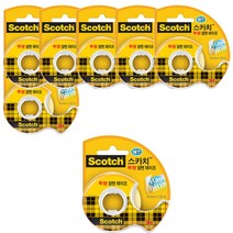 스카치 투명 양면테이프 디스펜서 237 18mm X 7.6m, 7개, 18mm X 7.6m 투명양면 디스펜서