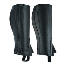 LuxHide 유니 성인 가죽 하프 챕스 블랙 앤 브라운 (브라운 3XL) 329403, Large, Black