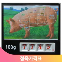 마트 정육 가격표 130mm 상품 정보 안내판 원산지 고기 식육 정보 게시