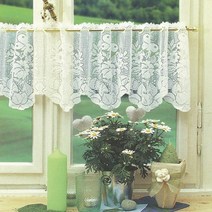 1pc 레이스 커피 커튼 창 얇은 명주 그물 나비 사과 커튼 거실 주방 치료 voile 커튼 축제 장식