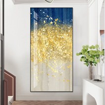 자작나무 그림 생기 달항아리 긴액자 황금 재물운, 1_40 x 80_골드 프레임