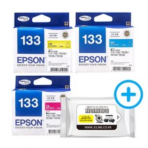 엡손 정품 번들잉크 T133 C M Y K 파랑 빨강 노랑 검정 번들 벌크, 정품 번들 T133 파랑