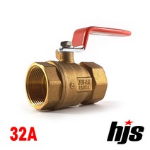 HJS 황동 볼밸브 32A (KS 신주 32mm 나사식 냉수 온수 물용 공기용 기름용 공업용), 1개